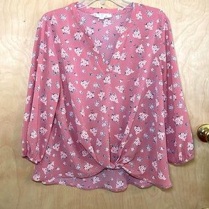 Pink Floral Blouse